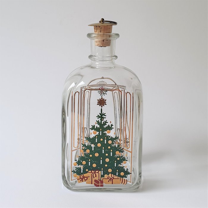 Michael Bang - Holmegaard - Vintage Christmas Advent Karaffe - 1985 - gemalt - Glas