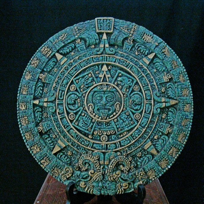 Calendrier aztèque malachite (1) - Composite