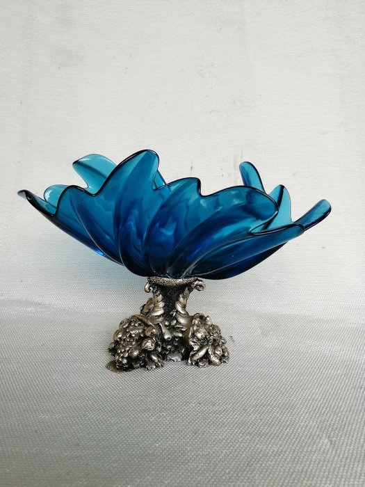Kristall Mery - Obstschale Herzstück aus Muranoglas - Art Deco - Glas (Buntglas)