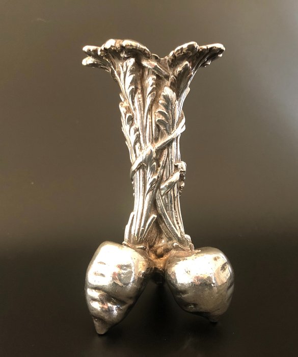 Christofle - Soliflore de vaso “Aux Trois Carrots” - Bronze banhado a prata