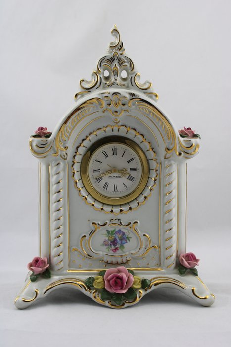 Mercedes - Tabletop clock, 壁炉钟 - 瓷, 黄铜