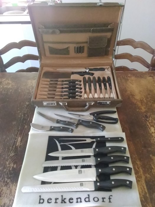 Berkendorf  - Berkendorf  - Knife, Suitcase of professional Chef knives (24) - Steel (stainless)