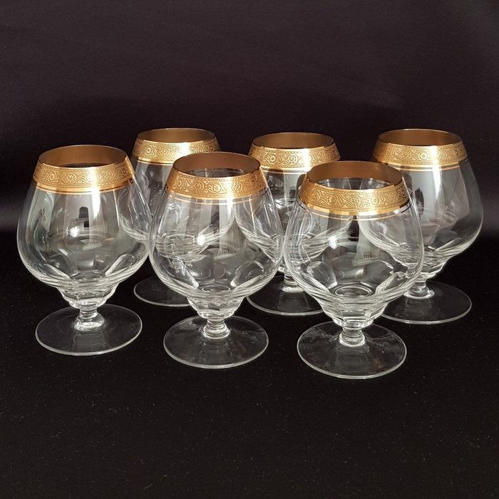 Theresienthal Glas Trinkglas Mintonborde Mintonborte Goldrand Concord 10,2cm