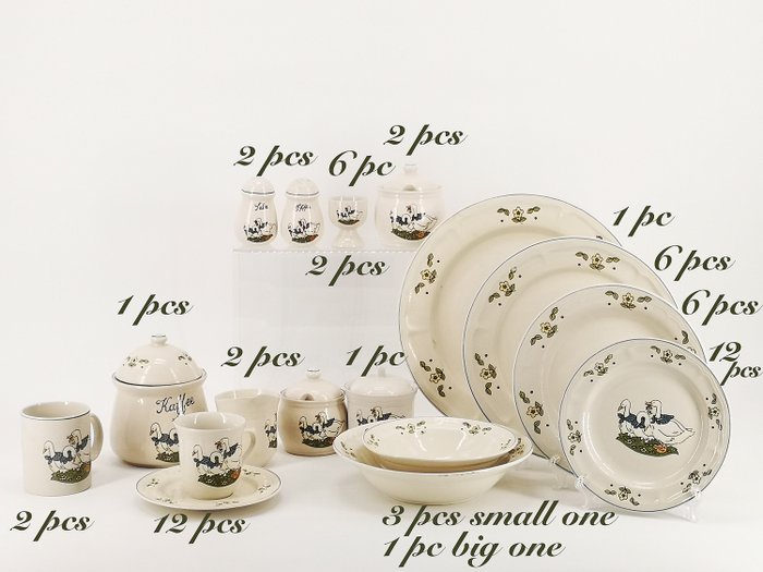 Mandarin Stoneware - Set cină, Kaffeservice (69) - Art Deco - Faianță