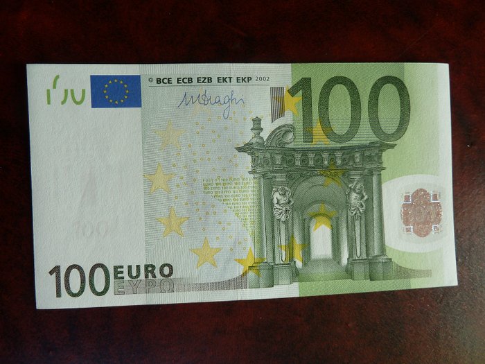 European Union - Austria - 100 Euro 2002  - Draghi - third signature