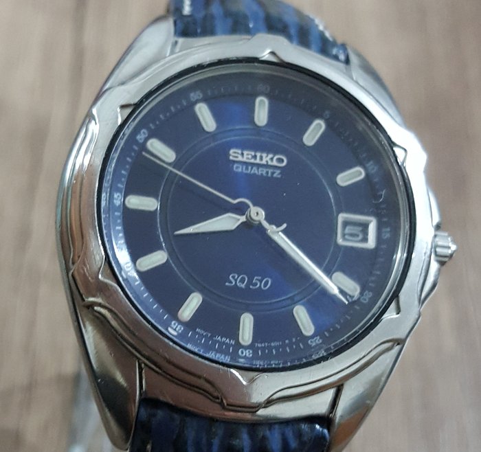 Seiko - SQ 50 Blue Dial - 7N47-6001 - Herre - 2000-2010