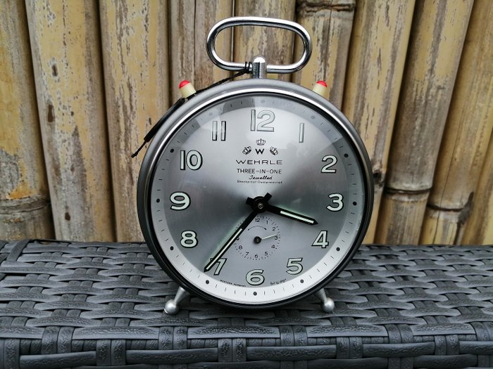Alarm clock - Wehrle - metal chrome - Late 20th century