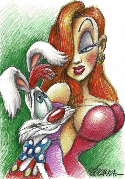 Jessica & Roger Rabbit - Original Drawing - Vizcarra, Joan - Origin...