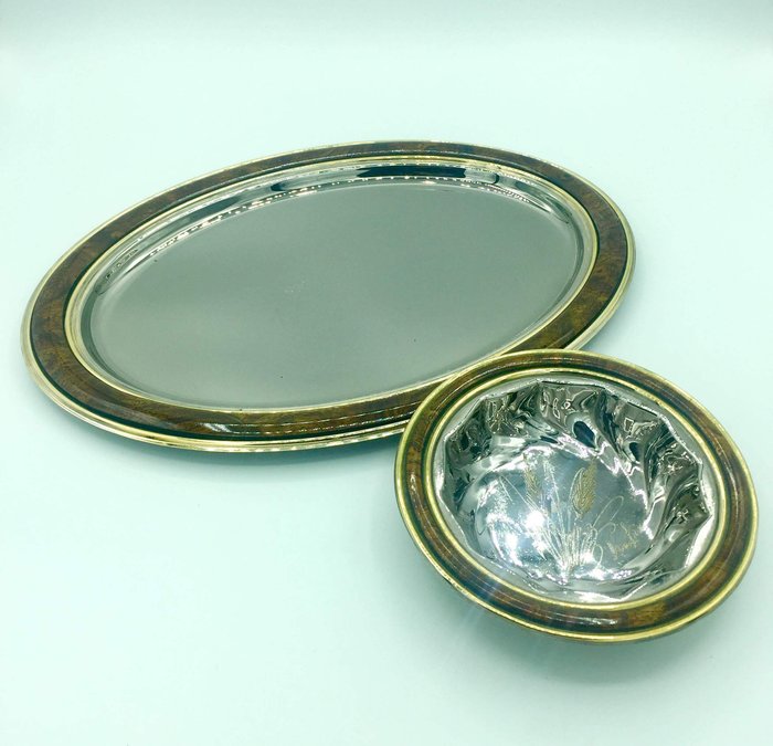Martin - Lorenzi  - 托盘和碗 - 银盘, 镀金