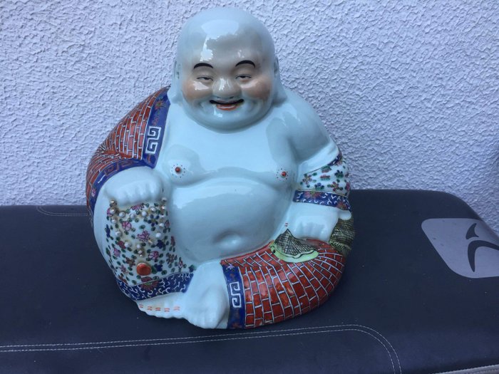 Figure - Ceramic, Porcelain - Buddha, Laughing Buddha - Statua Buddha porcellana  - China - Republic period (1912-1949)