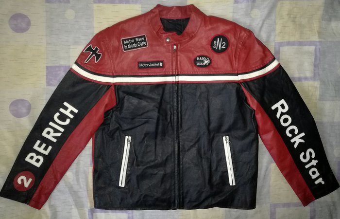 Vêtements - Angelo Litrico - MLE Race Team Monte Carlo Leather Motor Jacket, Size XXL - 1990