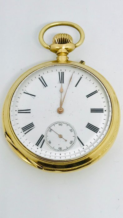Echappement a Ancre  ligne droite - 18 krt gouden zakhorloge - Férfi - 1850-1900
