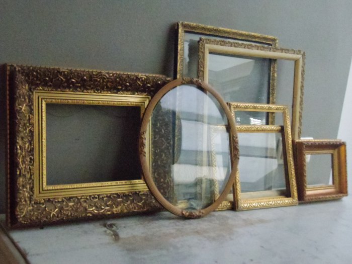 marcos de color dorado antiguo o antiguo (7) - madera