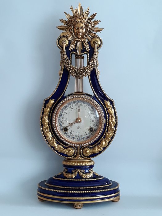 Franz Hermle - Franklin Mint - Relógio, Relógio Marie Antoinette-Museu Victoria e Albert - Banhado a ouro, Porcelana