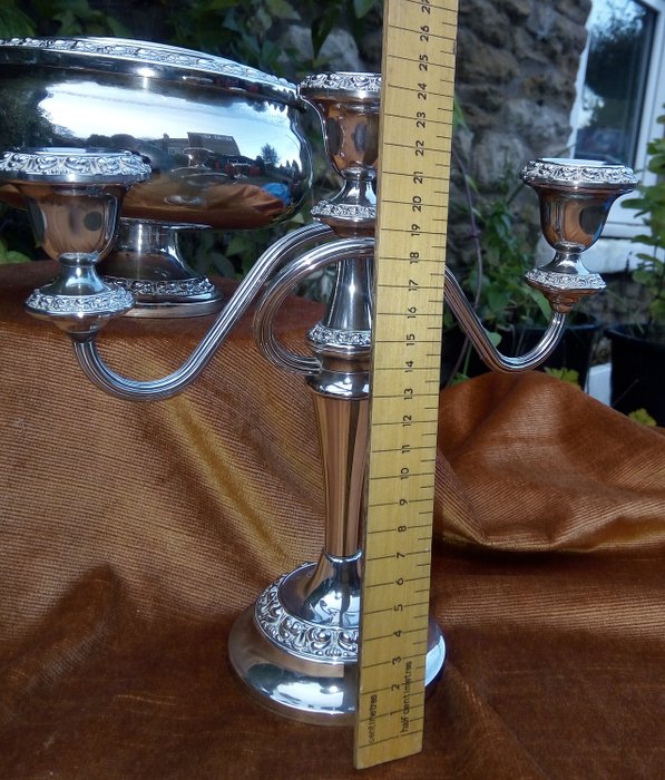 Stunning condition silver plated LANTHE Candlestick 2 sconce 16 x 26 cm