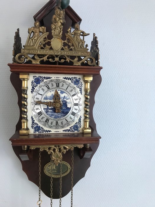 Niederländische Zaanse Uhr - Holz - Mitte des 20. Jahrhunderts