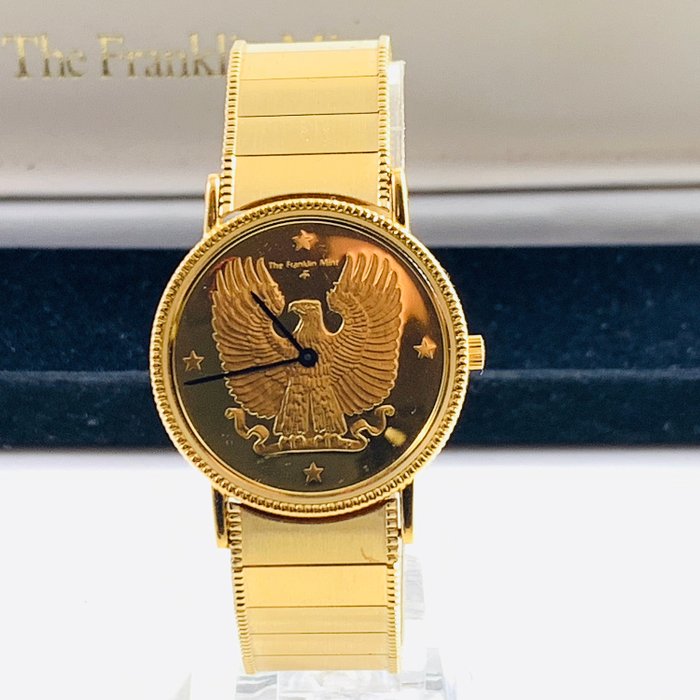 Franklin Mint - 鷹手錶 - 限量版-24克拉鍍金和純銀
