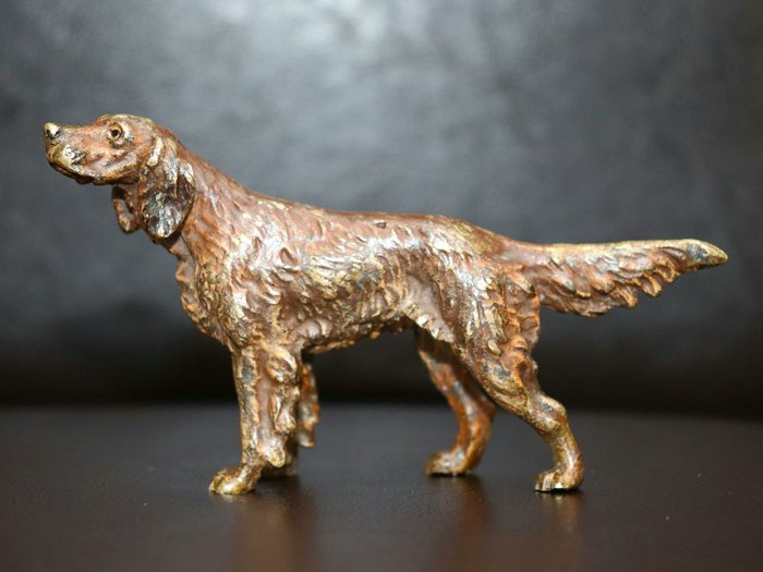Vienna Foundry  - Englischer Setter-Hund - Bronze (kaltlackiert) - Ende des 19. Jahrhunderts