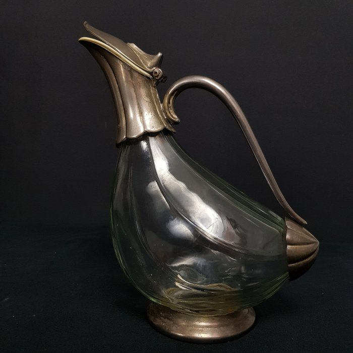 鸭嘴瓶 - 镀银，玻璃