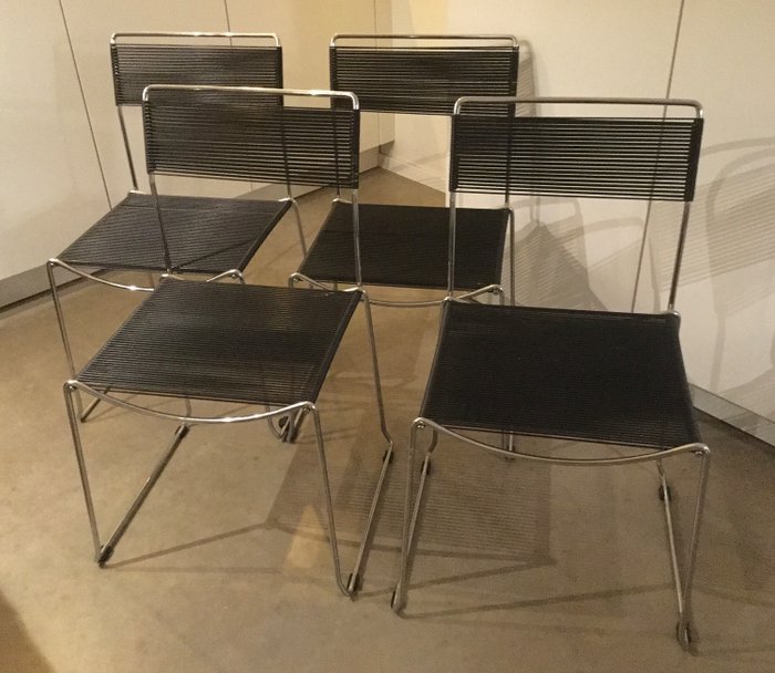 Giandomenico Belotti stijl - Fly Line - 桌椅组 (4) - Spaghetti chair