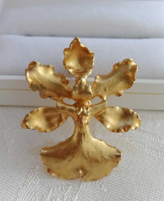 Tiara Creation - 22 KGP Gold-plated - Orchid Hanger / Brooch