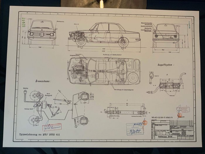Technische Zeichnung /。鍵入計劃 - BMW - 2002 Tii - 2018-2018