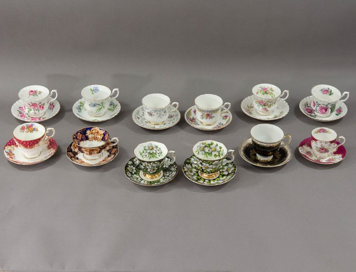 English Tea Cup and Saucer (12) - Porcelain