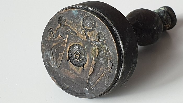 Sehr seltene Antike Freimaurer- Siegel - Stempel - Handarbeit  - Messing