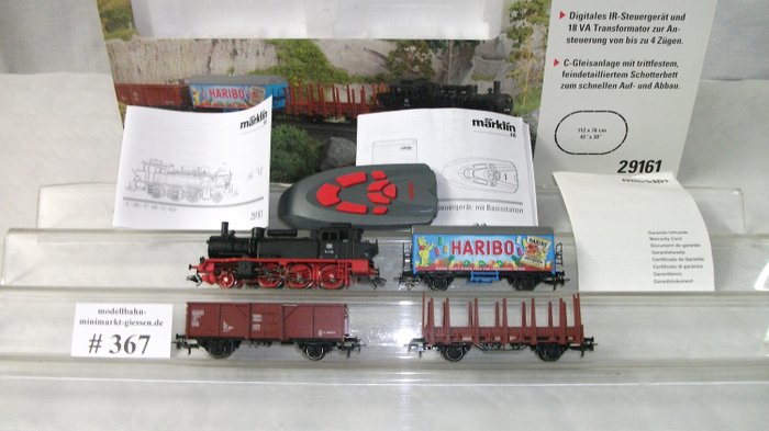 Märklin H0 - 29161 - Dampflokomotive, Set mit Güterwagen - 5 teilig, BR 74 und Steuergerät - #367 - DB