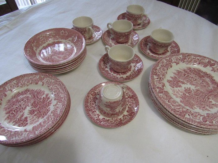 Service de table, English dinner set and coffee cups for 6 (24) - Porcelaine