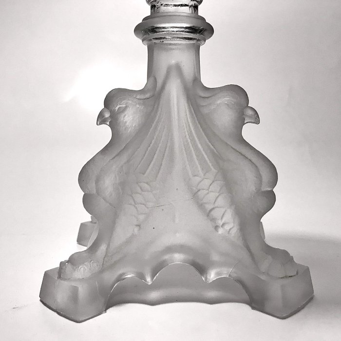 Val Saint Lambert - `Griffon` candlestick - Semi-Cristal, Satined Semi-crystal