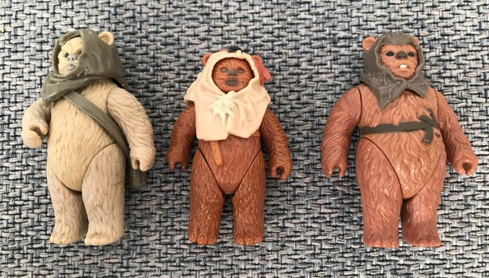 Star Wars - Kenner - Action Figures Vintage Last 17 Ewoks, Lumat, Paploo, Romba