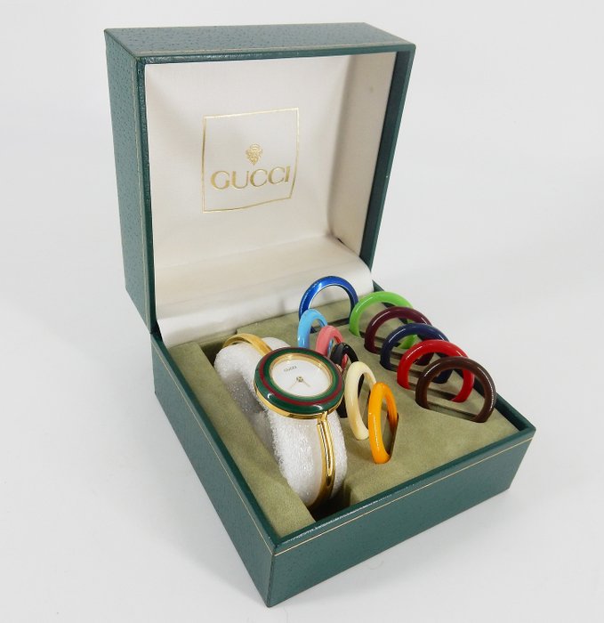 Gucci - 11/12.2 bangle interchangeable bezel watch - 1998548 - 女士 - 1980-1989