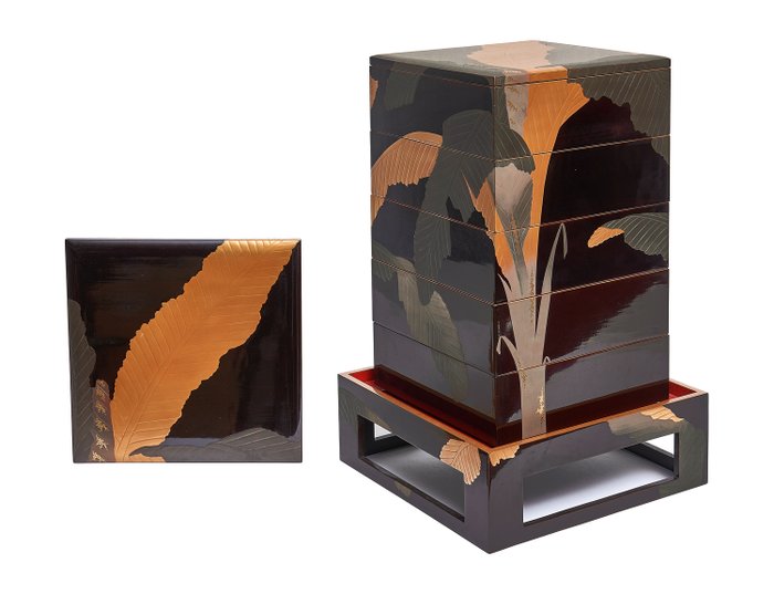 用香蕉叶制成的重箱（野餐箱）場所（bashô）设计 - 漆 - 日本 - 昭和初期（20世纪下半叶）