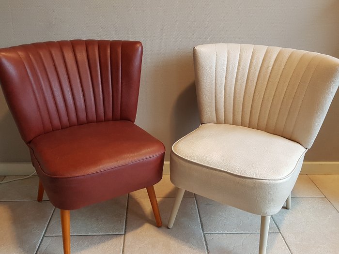 Onbekend - 2 Cocktail Vintage chairs from the 50s / 60s