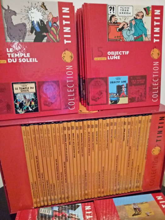 Tintin - Collection complète - 34 livres + 34 DVD 