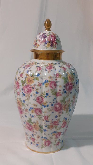 Thomas - Duży wazon z pokrywką - Porcelana, Złocenie