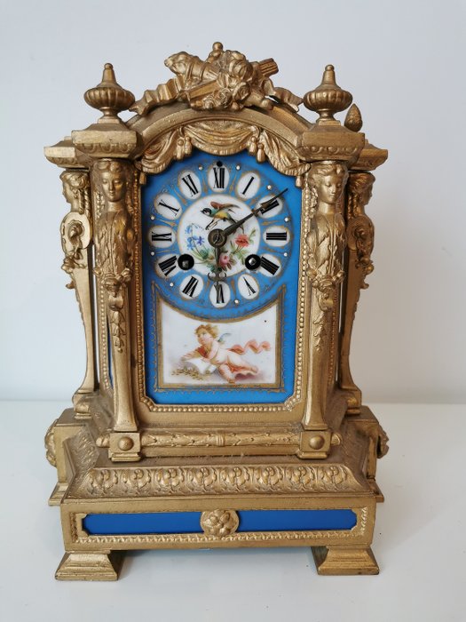παλιό ρολόι σε χαλκό και πορσελάνη Sèvres - Μπρούντζος, Πορσελάνη - Late 19th century