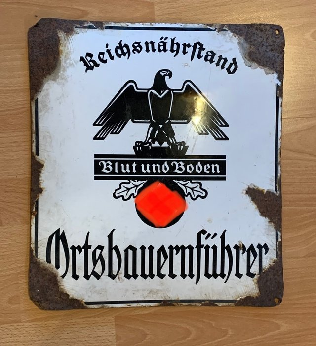 德國 - 原始琺瑯板Reichsnährstand“Ortsbauernführer”