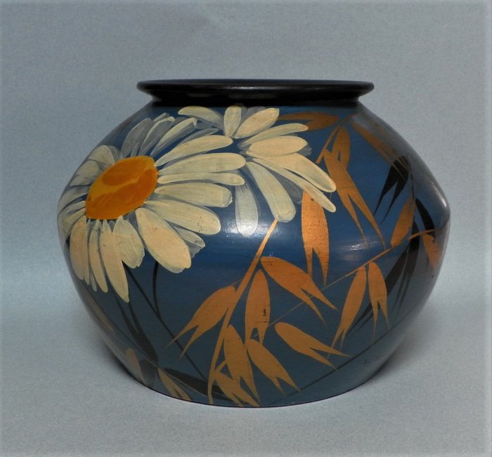 Louis Giraud - Vallauris - Vase Vase Art-Deco-Topf - bemalte Keramik