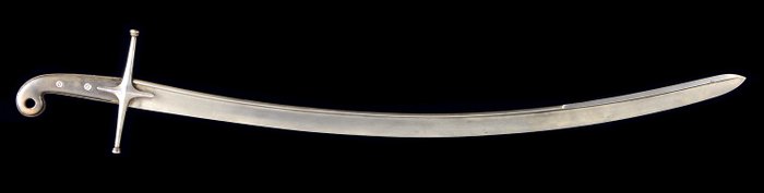 奧斯曼帝國 - Shamshir, Kilij, Pala - Sword - 土耳其或波斯軍刀，帶有優質蝕刻刀片，攝於19世紀。