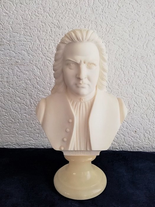 A. Giannelli - Bust Bach - Alabaster, Marble