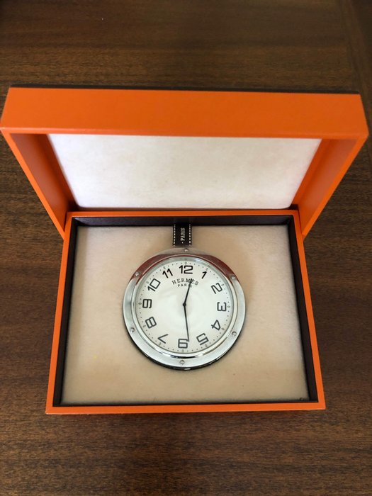 Tabletop clock - Hermes - Steel (stainless) - Second half 20th century
