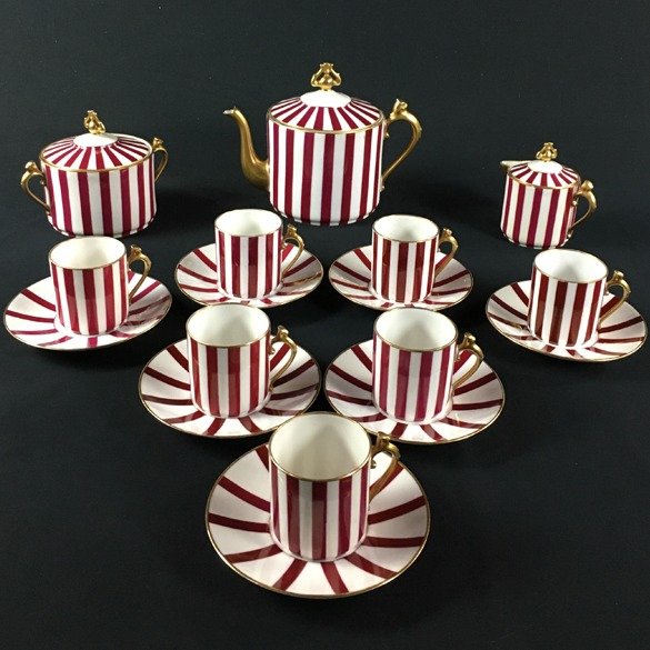 Chabrol et Poirier - Coffee or tea service (19) - Art Deco - Porcelain