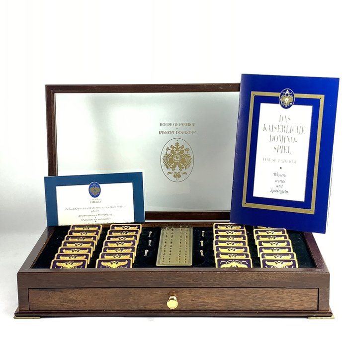 Franklin Mint, House of Faberge  - Fabergé - The Imperial Faberge Dominoes - Elementy pozłacane 24-karatowym złotem