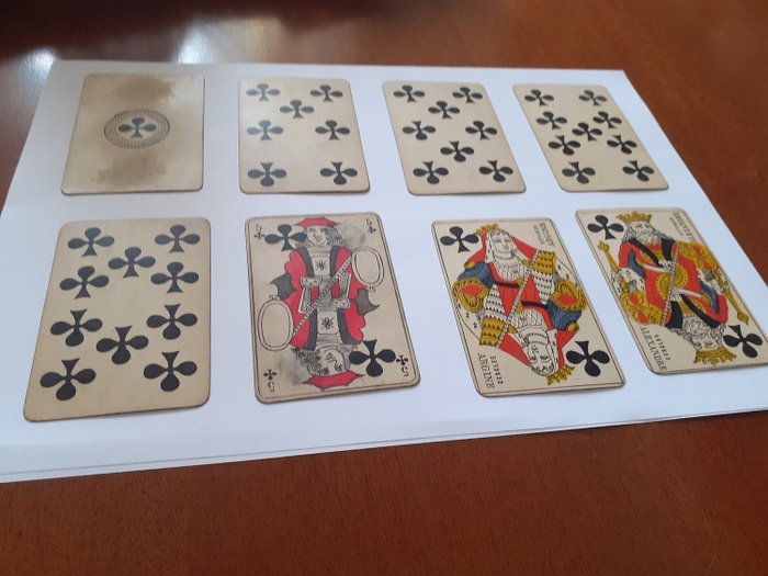 French Vintage deck of playing cards - 1890 Piquet deck. (32) - Card - 19th century