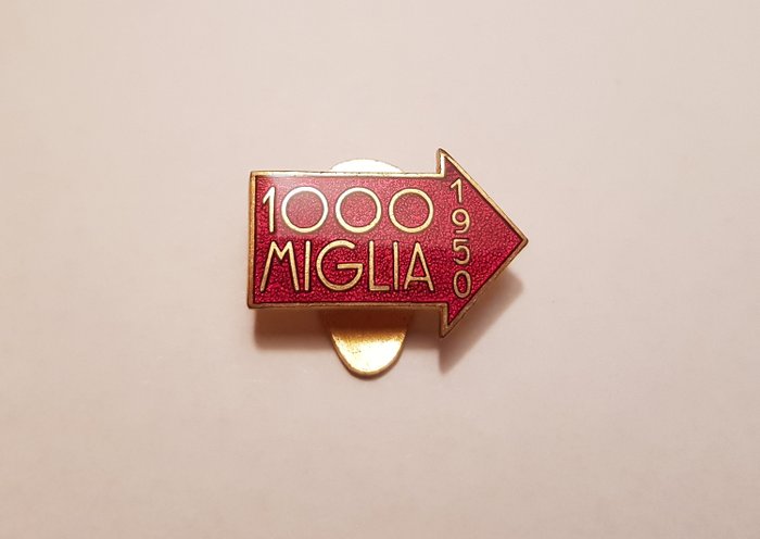 Märke - spilla 1000 MIGLIA - Distintivo da bavero per Pilota - 1950