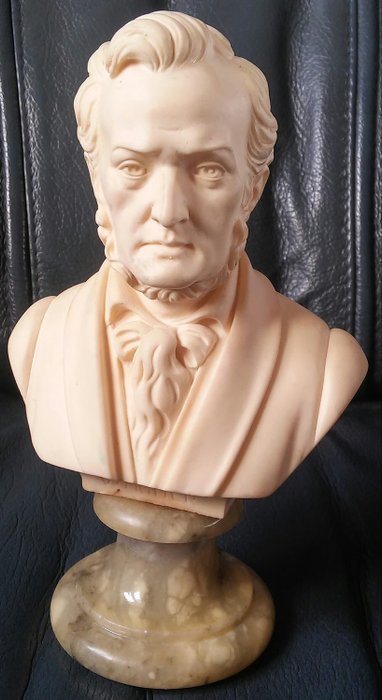 A . Giannelli - Ancient and beautiful Bust of Wagner - Alabaster, Marble