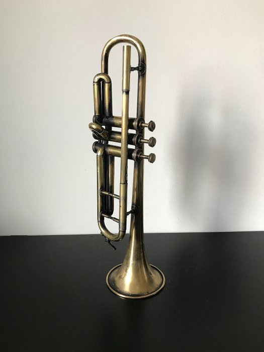 Trompete de bolso Bessons & Co Brass Cornet Boosey Trademark H 75983 London (1) - Cobre, Latão