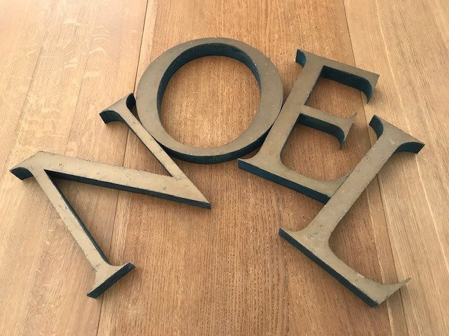 oude metalen letters (30) - messing